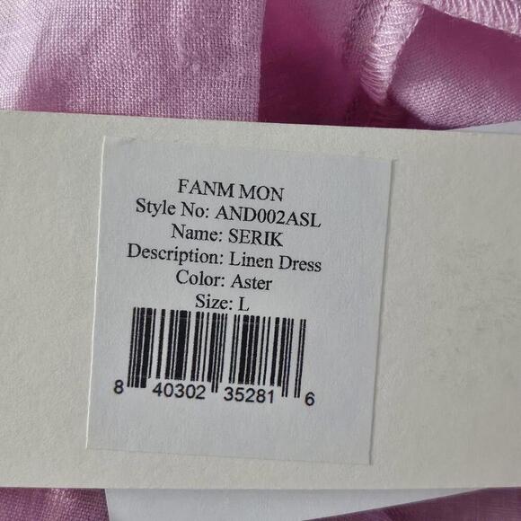2/$50 Fanm Mon x Andie The Serik Mini Dress Linen Aster Size L - Picture 6 of 7